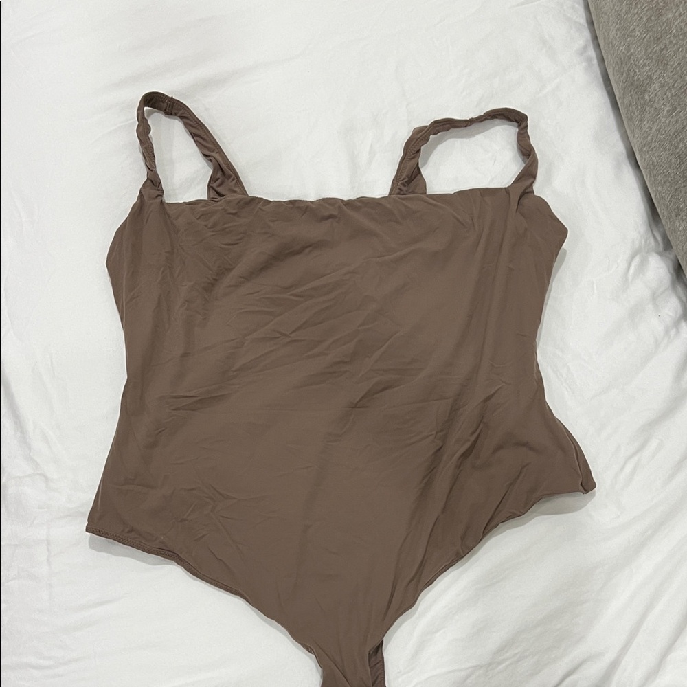 SKIMS Chocolate Brown Scoop Neck Bodysuit